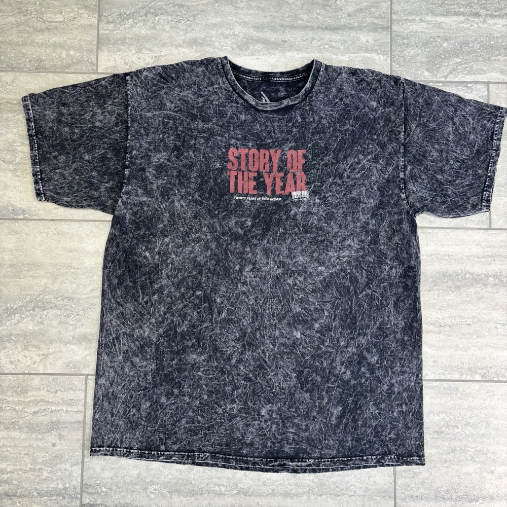 Story Of The Year Twenty Years Of Page Avenue Men's Black‎ Stone Wash Tee XXL